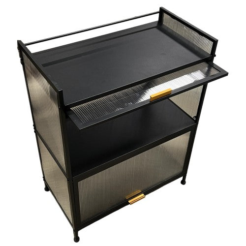 3-Tier Multifunctional Storage Rack, 60cm Width Storage Cabinet with Flip Up Doors for Home, Kitchen, Pantry, Bedroom, Office (Black) 3-Tier Multifunctional Storage Rack, 60cm Width Storage Cabinet with Flip Up Doors for Home, Kitchen, Pantry, Bedroom, Office (Black)